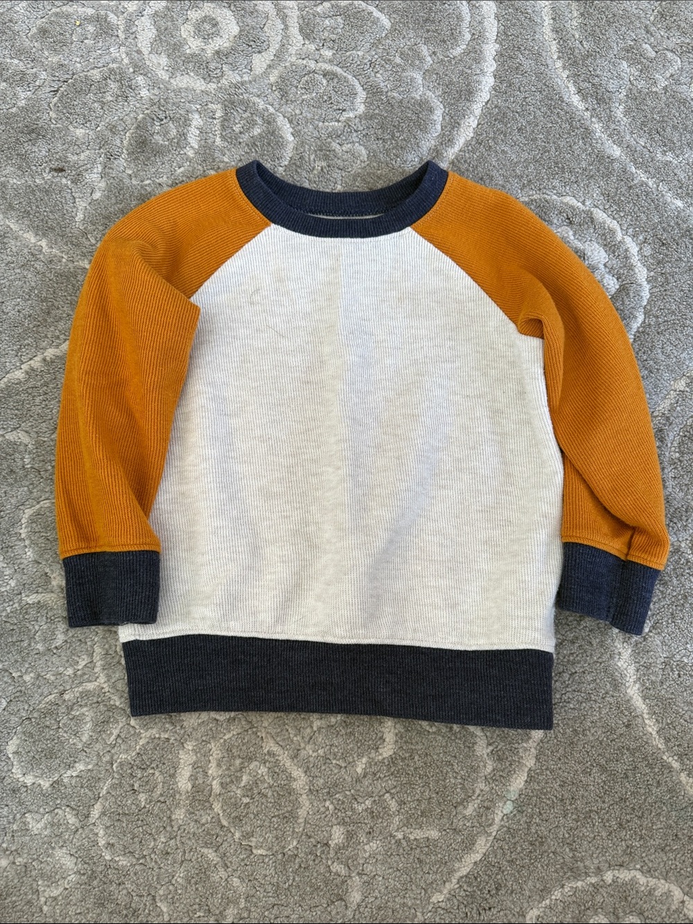 Old Navy Kids Colorblock Raglan Sweater - Cream, Mustard & Navy